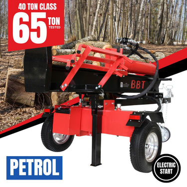 BBT 40/65 Ton Wood Log Splitter - 15hp Petrol Electric Start Engine - 2-Year Warranty
