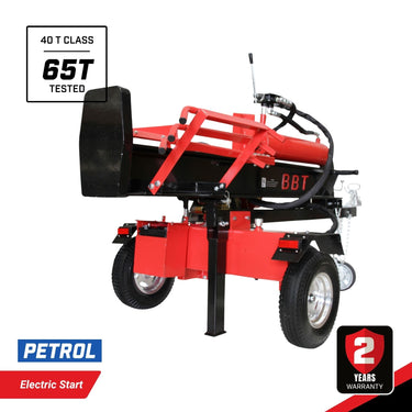 BBT 40/65 Ton Wood Log Splitter - 15hp Petrol Electric Start Engine - 2-Year Warranty