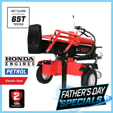 BBT 40/65 Ton Wood Log splitter - Honda GX390 14HP Electric Start - 2-Year Warranty