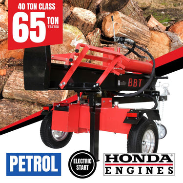 BBT 40/65 Ton Wood Log splitter - Honda GX390 14HP Electric Start - 2-Year Warranty