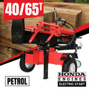 BBT 40/65 Ton Hydraulic Petrol Wood Log splitter with Honda Electric Start