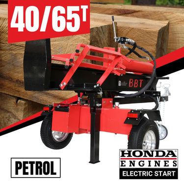 BBT 40/65 Ton Hydraulic Petrol Wood Log splitter with Honda Electric Start