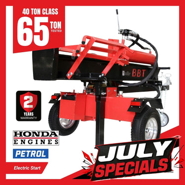 BBT 40/65 Ton Wood Log splitter - Honda GX390 14HP Electric Start - 2-Year Warranty