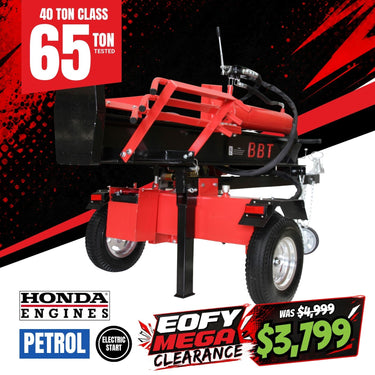 BBT 40/65 Ton Wood Log splitter - Honda GX390 14HP Electric Start - 2-Year Warranty