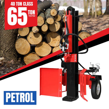 BBT 40/65 Ton Hydraulic Wood Log Splitter - 9HP Petrol - 2-Year Warranty