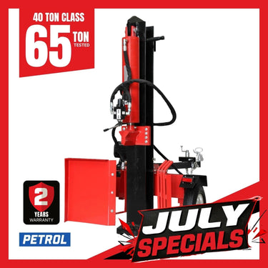 BBT 40/65 Ton Hydraulic Wood Log Splitter - 9HP Petrol - 2-Year Warranty
