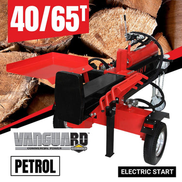 BBT 40/65 Ton Hydraulic Petrol Wood Log splitter with 14hp Vanguard electric start engine