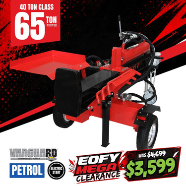 BBT 40/65 Ton Wood Log splitter - Briggs & Stratton Vanguard 14hp Electric Start - 2-Year Warranty