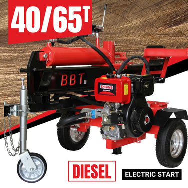 BBT 40/65 Ton Hydraulic Diesel Wood Log splitter with 10hp BBT electric start engine