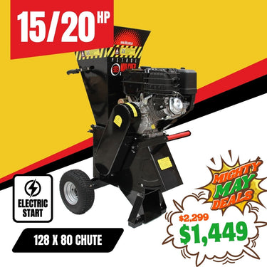 BBT 15/20hp Petrol 420cc Electric Start Garden Wood Mulcher/Chipper - 2-Year Warranty