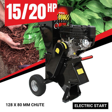 BBT 15/20hp Petrol 420cc Electric Start Garden Wood Mulcher/Chipper - 2yrw