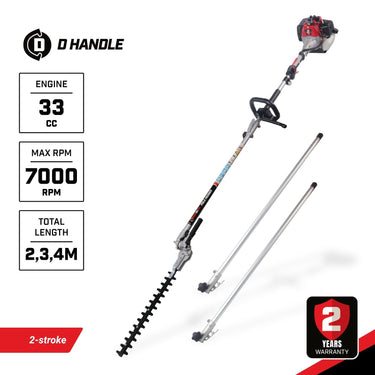 BBT 33cc 2-Stroke 450mm Pole Hedge Trimmer  - 2-Year Warranty