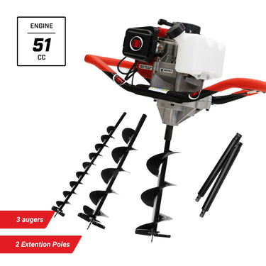 BBT Post Hole Digger Auger 51cc Petrol 2-Stroke
