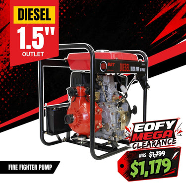 BBT 1.5" Diesel High Pressure Twin Impeller Fire Water Pump - 6hp Electric Start