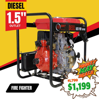 BBT 1.5" Diesel High Pressure Twin Impeller Fire Water Pump - 6hp Electric Start