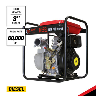 BBT 3" Diesel High Volume Transfer Water Pump - 6hp Electric Start