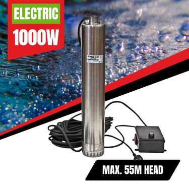 Paichi 4" Bore Water Pump – High Pressure -1000W/1.5HP - 55m Head - 1" Outlet