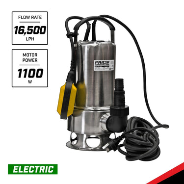 Paichi 1" Submersible High Flow Water Tank Pump - 1100w - 16,500L/H