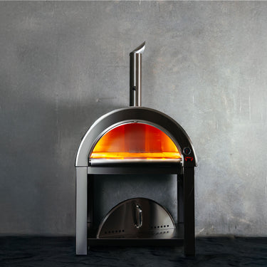 Bull BBQ Outdoor Large Wood-Fired Pizza Oven - Black Edition Premium #304 Stainless Steel