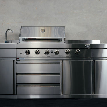 Bull BBQ Premium 6-Burner Outdoor Kitchen with Sink & Rotisserie – #304 Stainless Steel