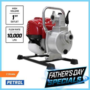 BBT 1" Petrol Compact Transfer Water Pump - 43cc 2-Stroke 15,000LPH