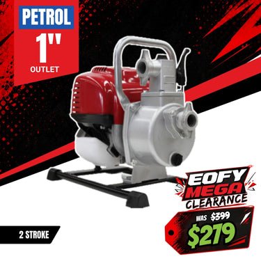 BBT 1" Petrol Compact Transfer Water Pump - 43cc 2-Stroke 15,000LPH