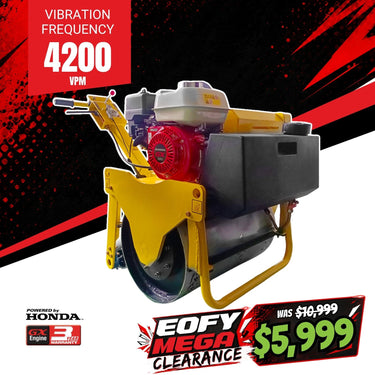 BBT Commercial Single Drum Vibratory Roller  - Genuine Honda GX160 - ROL641