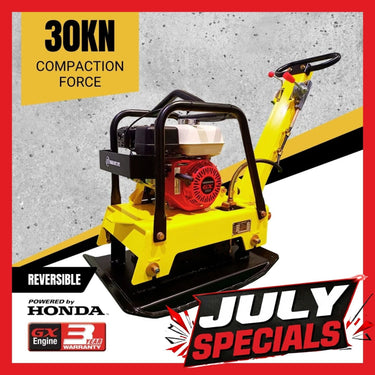 BBT Commercial Vibratory Reversible Compactor 30KN - Genuine Honda GX270 - COM30R270