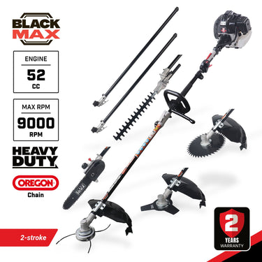 BlackMax 52cc 2-Stroke Heavy Duty 6-in-1 Multi-Tool - 2-Year Warranty