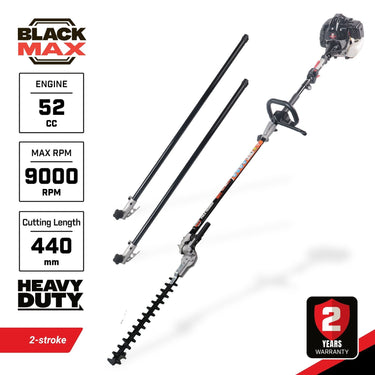 BlackMax 52cc 2-Stroke Heavy Duty 450mm Pole Hedge Trimmer- 2-Year Warranty