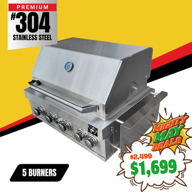 Bull BBQ 5-Burner Built-in Outdoor Kitchen with Rotisserie – #304 Stainless Steel