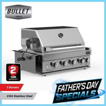 Bull BBQ 5-Burner Built-in Outdoor Kitchen with Rotisserie – #304 Stainless Steel