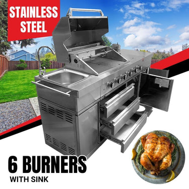 6 burner outdoor kitchen