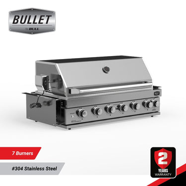 Bull BBQ 7-Burner Built-in Outdoor Kitchen with Rotisserie - Premium #304 Stainless Steel