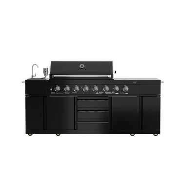 Bull BBQ Black Edition 8-Burner Outdoor Kitchen With Sink & Rotisserie – #304 Premium Stainless Steel