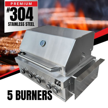 Bull BBQ 5-Burner Built-in Outdoor Kitchen with Rotisserie – #304 Stainless Steel
