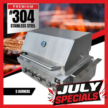 Bull BBQ 5-Burner Built-in Outdoor Kitchen with Rotisserie – #304 Stainless Steel