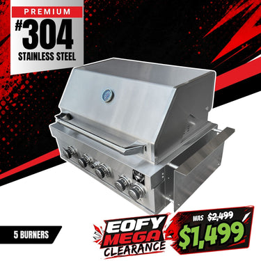 Bull BBQ 5-Burner Built-in Outdoor Kitchen with Rotisserie – #304 Stainless Steel