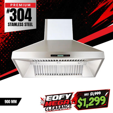 Bull BBQ 900mm Exhaust Fan Extractor with Digital Display and Remote Control (#304SS)