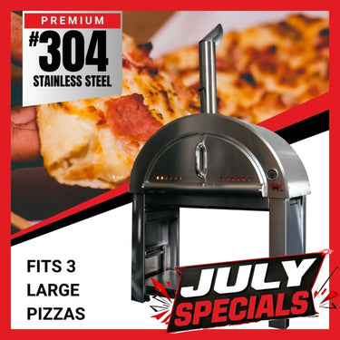Bull BBQ Outdoor Large Wood-Fired Pizza Oven - Premium #304 Stainless Steel