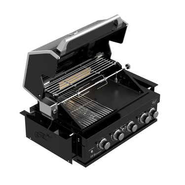 Bull BBQ Black Edition 5-Burner Built-in Outdoor Kitchen with Rotisserie – #304 Stainless Steel
