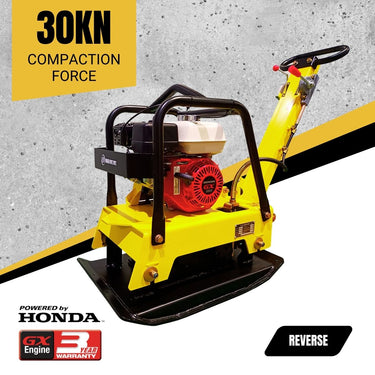 BBT Commercial Vibratory Reversible Compactor 30KN - Genuine Honda GX270 - COM30R270