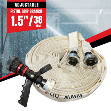 Fire Hose Pistol Grip Kit with 30m fire Hose and Adjustable Pistol Grip Branch - 38mm (1.5") - Storz Fitting - SKU FHK-38P