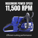 Maximum power speed of 11,500 RPM