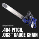 .404 pitch, .063" gauge chain