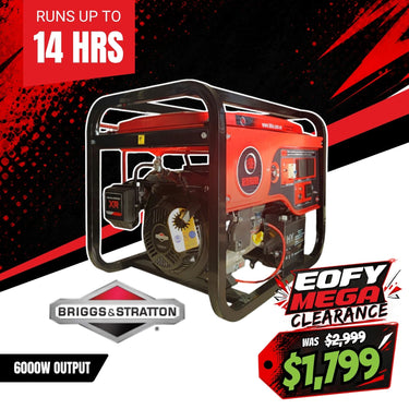 BBT 8000i 6kVa Off Grid Petrol Generator - Briggs & Stratton XR2100- 2-Year Warranty