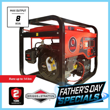BBT 8000i 6kVa Off Grid Petrol Generator - Briggs & Stratton XR2100- 2-Year Warranty