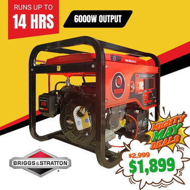 BBT 8000i 6kVa Off Grid Petrol Generator - Briggs & Stratton XR2100- 2-Year Warranty