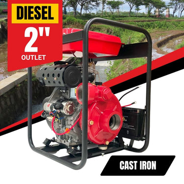 BBT 2" Diesel High Pressure Cast Iron Water Pump - 10HP Electric Start