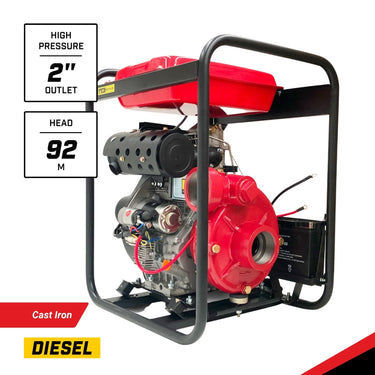 BBT 2" Diesel High Pressure Cast Iron Water Pump - 10HP Electric Start